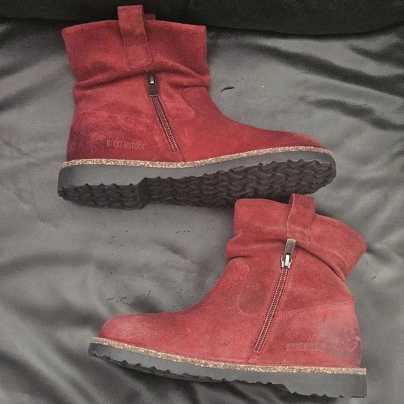 Birkenstock Luton PORT RED SUEDE ANKLE BOOTS Sz 36 Eu 5/5.5US - Picture 7 of 13